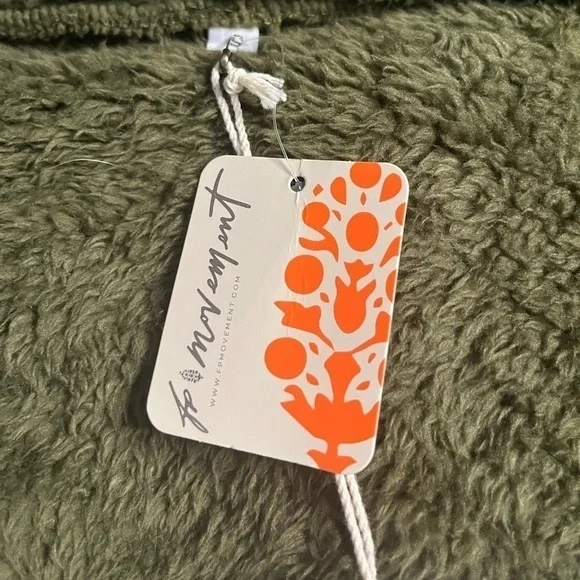 Free People Movement Full Zip Sherpa Jacket Olive Green - Picture 4 of 4